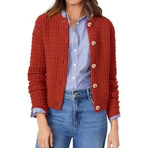 PRETTYGARDEN Orange Red Knit Cardigan Sweater Women’s Large